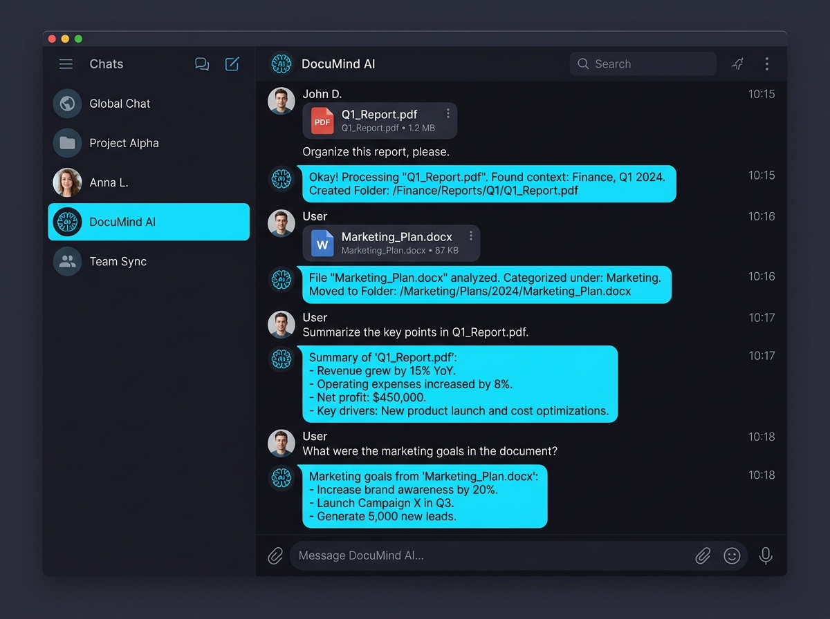 Telegram File Agent — AI document management bot
